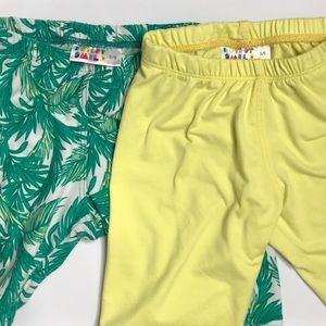 2 EUC Dot Dot Smile Legging Shorts Size 5/6